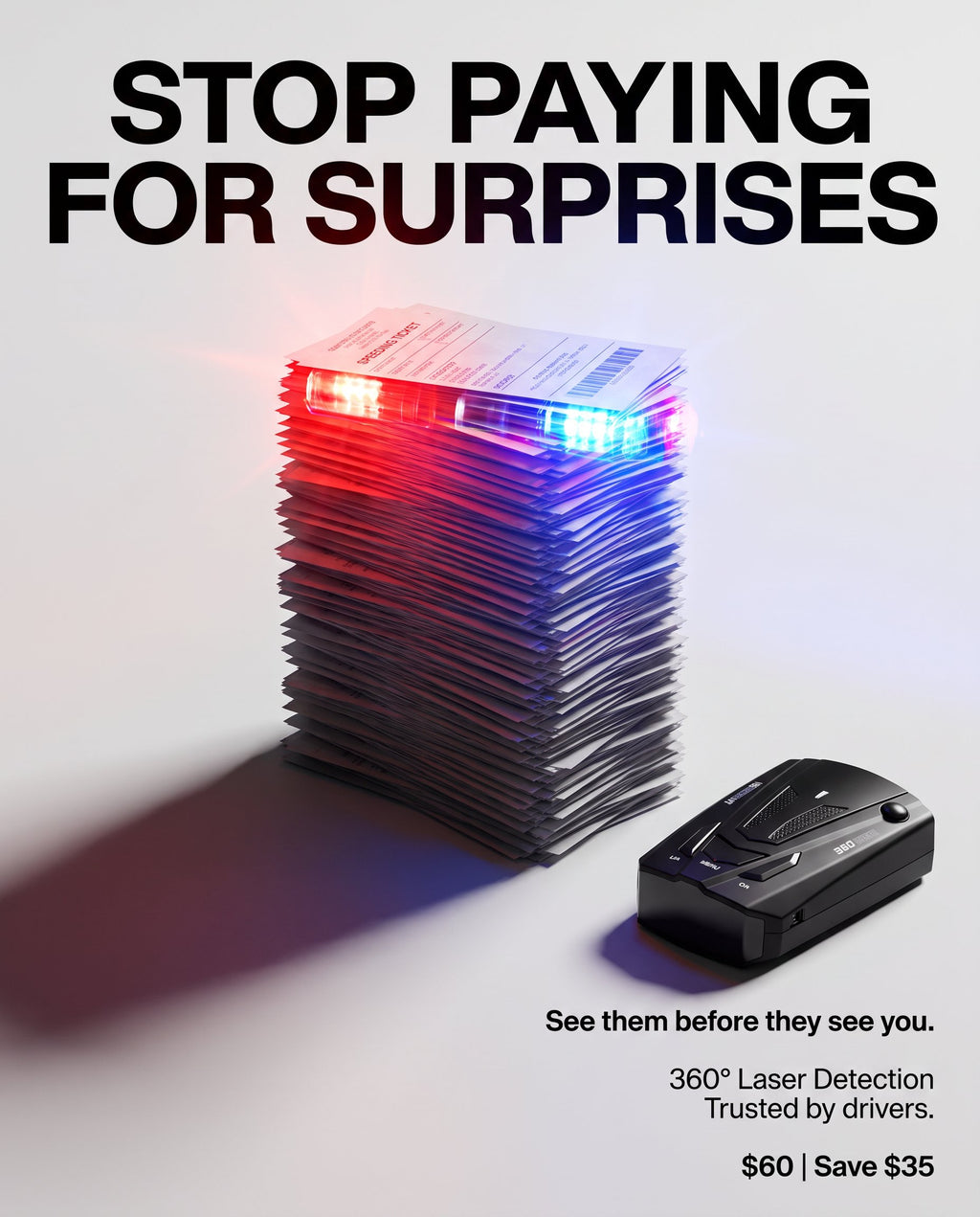 V7 360° anti-police radar detector