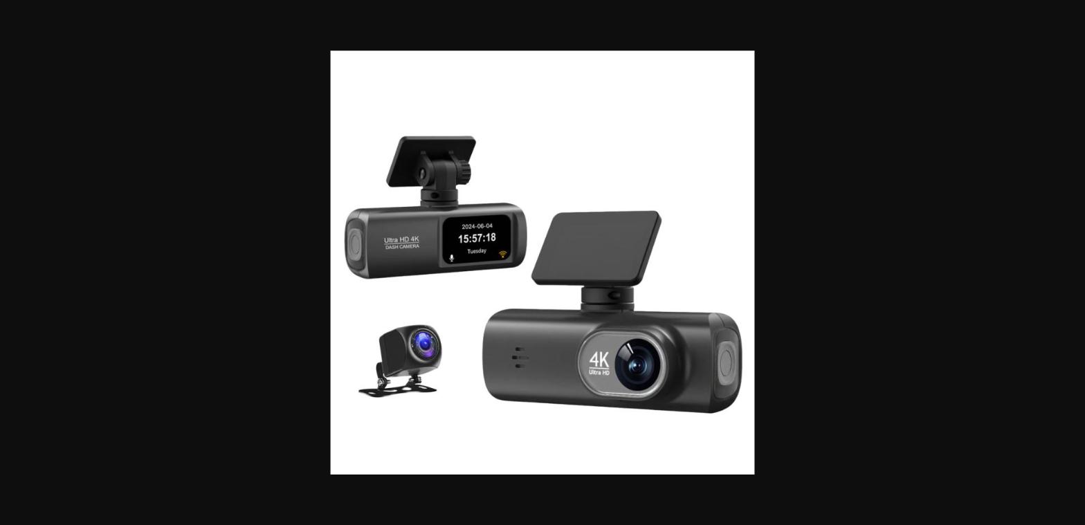 4K Dual Dash Cam — Front & Rear WiFi Car Camera with Night Vision