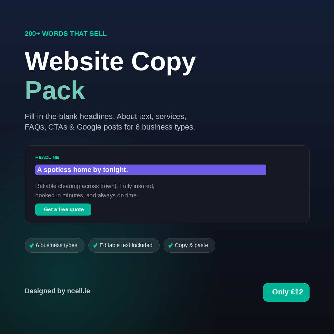 Small Business Website Copy Pack — 200+ Words That Sell