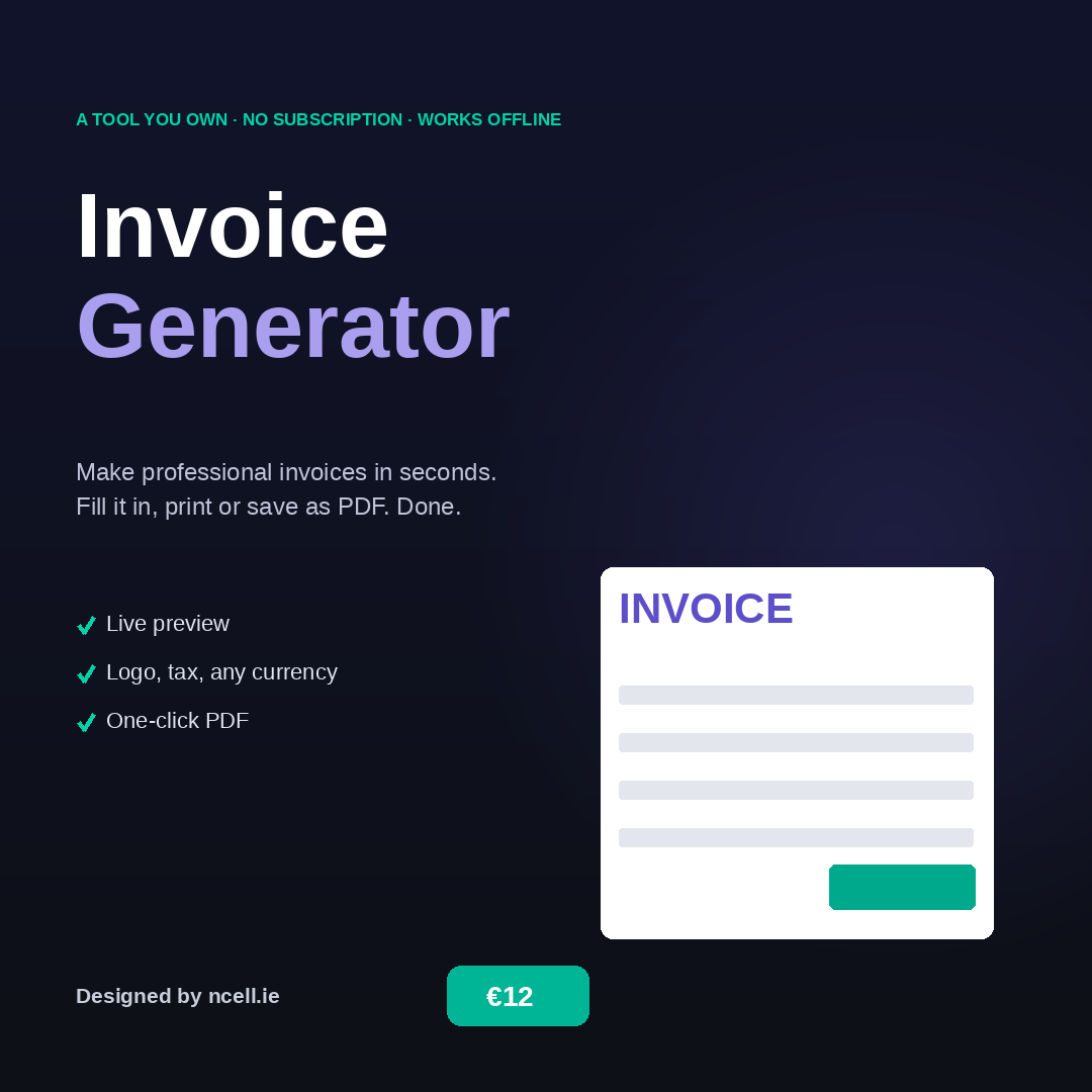 Invoice Generator — Offline Tool (No Subscription)