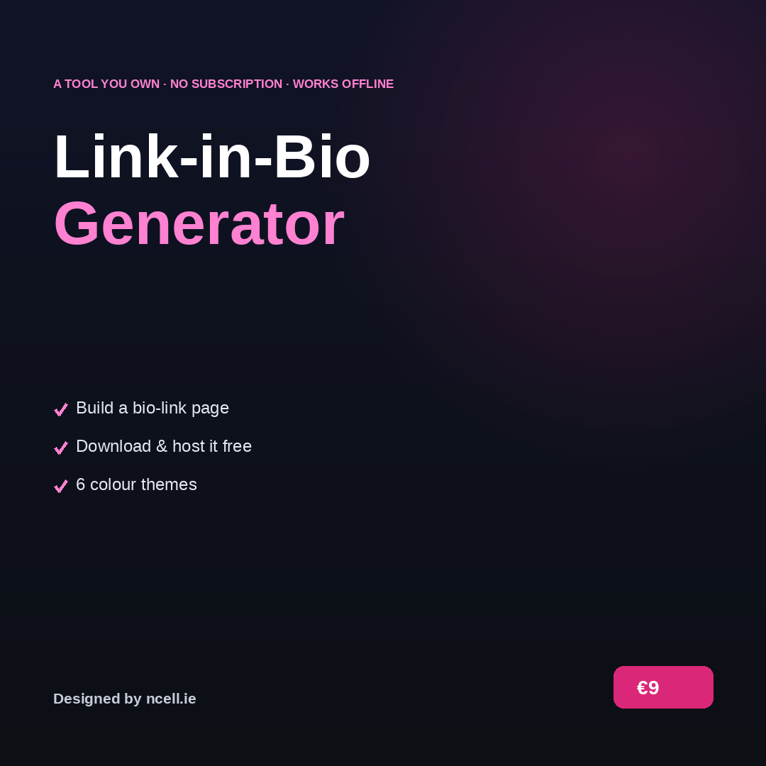 Link-in-Bio Page Generator — Offline Tool