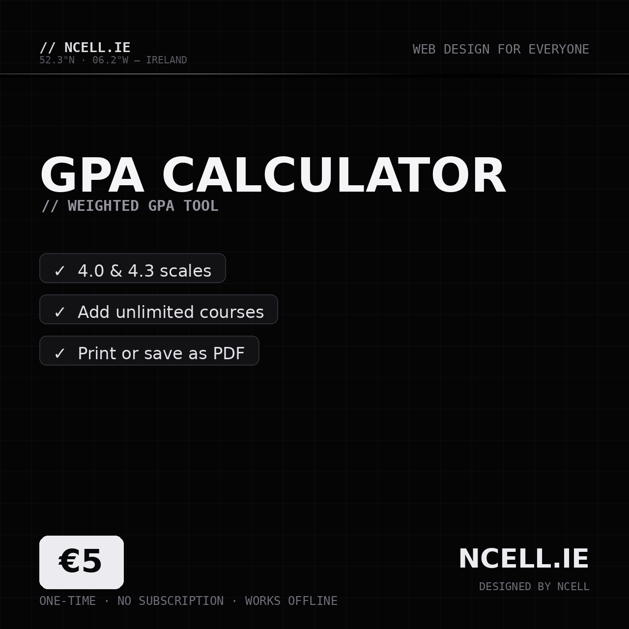GPA Calculator — Weighted GPA Tool (Offline)