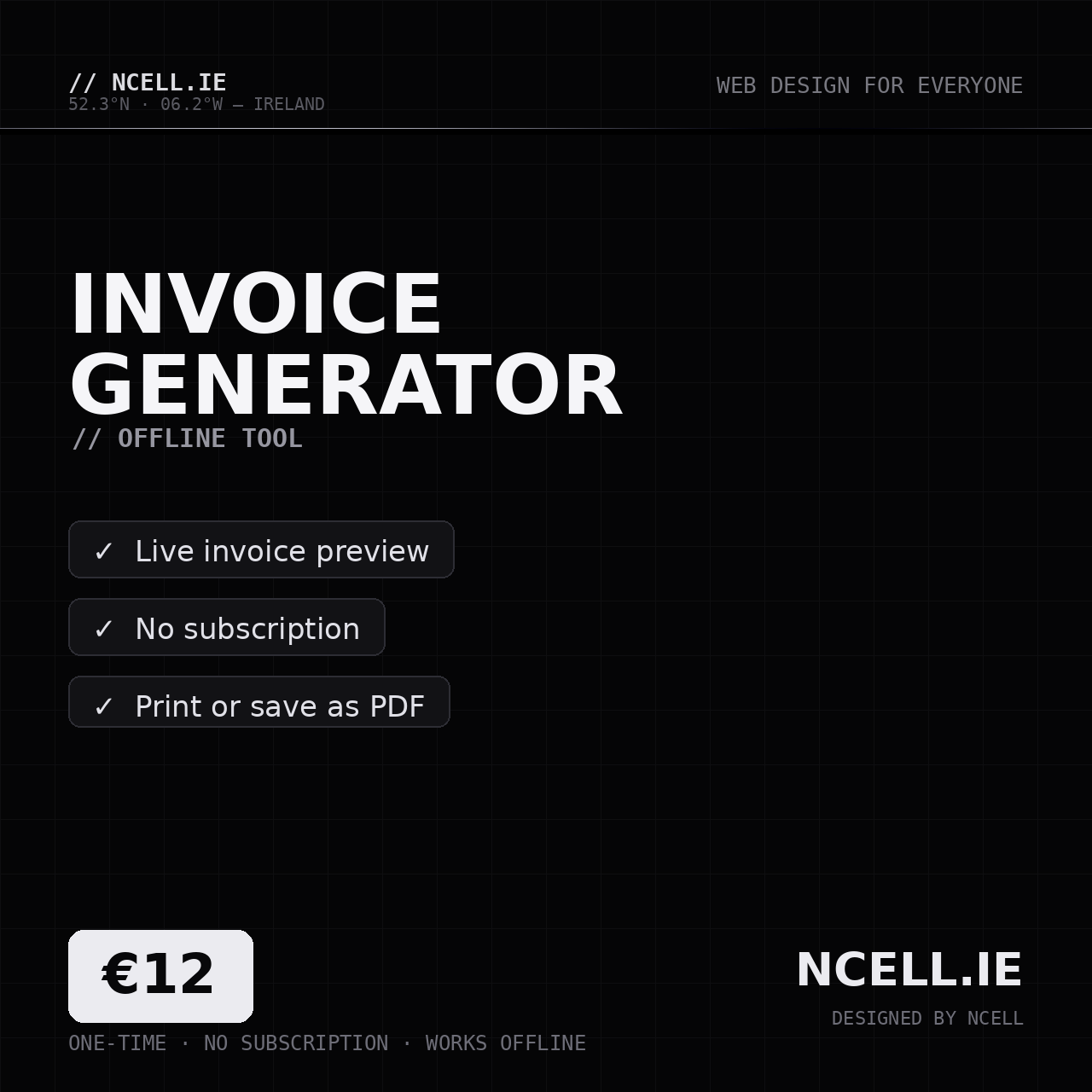 Invoice Generator — Offline Tool (No Subscription)