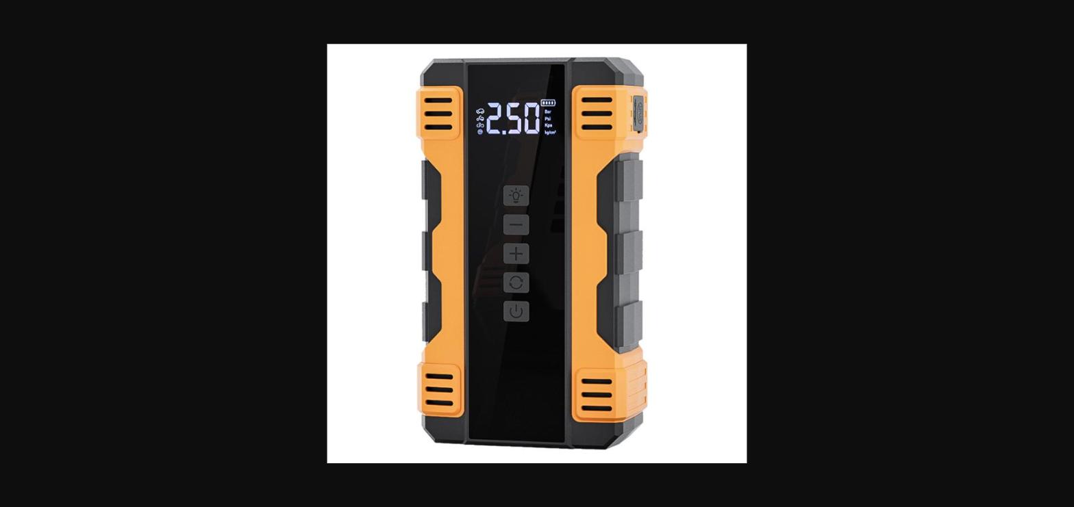 Car Jump Starter with Air Pump — 12V Battery Booster & Tyre Inflator