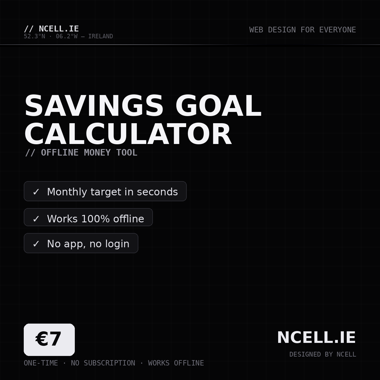 Savings Goal Calculator — Offline Money Tool